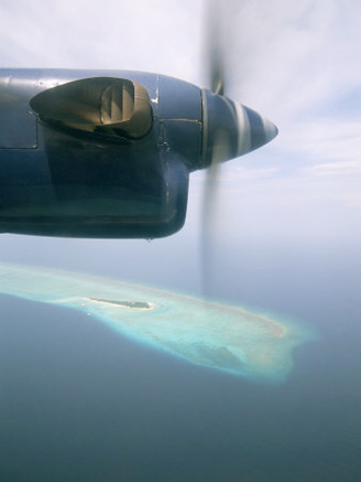 Aerial View of Baa Atoll, Maldives, Indian Ocean