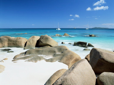 Beach, Anse Lazio, Praslin Island, Seychelles, Indian Ocean, Africa