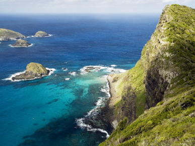 Ocean and Rocky Outcrops from Kims Lookout, Lord Howe Island, New South Wales, Australia