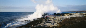 Lava Flowing into the Ocean, Kilauea, Hawaii Volcanoes National Park, Hawaii, USA