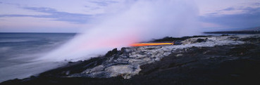 Lava Flowing into the Ocean, Kilauea, Hawaii Volcanoes National Park, Hawaii, USA