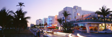 Buildings Lit Up at Dusk, Ocean Drive, Miami, Florida, USA