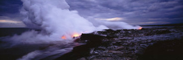 Lava Flowing into the Ocean, Kilauea, Hawaii Volcanoes National Park, Hawaii, USA