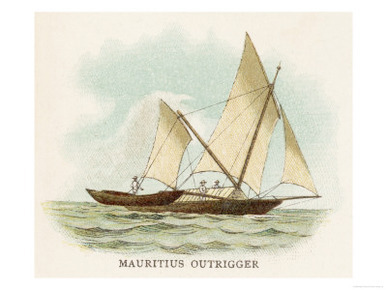 Outrigger Sailing Boat of Mauritius Indian Ocean