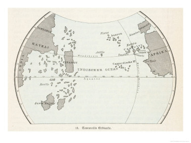 Map of the Atlantic Ocean According to Toscanelli Before the Discovery of America