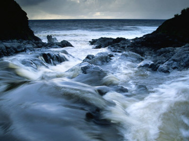 Oheo Stream Meeting Pacific Ocean (Seven Sacred Pools), Haleakala National Park, Maui, Hawaii, USA