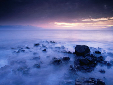 Sunset Over the Pacific Ocean from Near Mala Wharf, Lahaina, Maui, Hawaii, USA