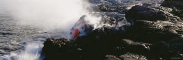 Lava Flowing Into the Pacific Ocean, Volcano National Park, Hawaii, USA