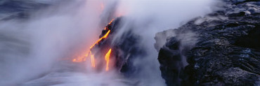 Lava Flowing Into the Pacific Ocean, Volcano National Park, Hawaii, USA