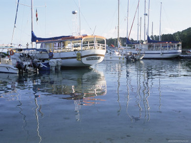 Fishing Port, West Coast, Island of La Digue, Seychelles, Indian Ocean, Africa