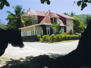 Town, West Coast, Island of La Digue, Seychelles, Indian Ocean, Africa