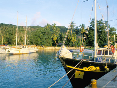 Jetty, West Coast, Island of La Digue, Seychelles, Indian Ocean, Africa