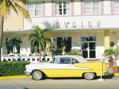 The Avalon Hotel, an Art Deco Hotel on Ocean Drive, South Beach, Miami Beach, Florida, USA