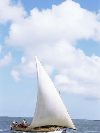 Dhow in the Indian Ocean, Lamu Island, Kenya, East Africa, Africa