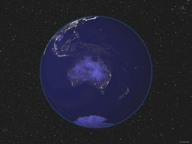 Earth Centered on Australia and Oceania